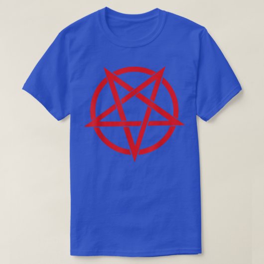 Rood omgekeerd T-shirt Pentagram (Design voorkant)