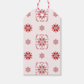 Rood omhuld ornamental Snowflake Gift Label Cadeaulabel (Voorkant)