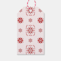 Rood omhuld ornamental Snowflake Gift Label