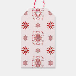 Rood omhuld ornamental Snowflake Gift Label Cadeaulabel
