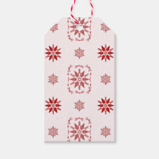Rood omhuld ornamental Snowflake Gift Label Cadeaulabel