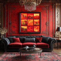 Rood omkad Art Grid van de Woestijn – Krachtige Ge