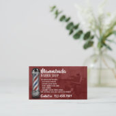 rood omkaderde aangepaste fotobarber visitekaartje (Staand voorkant)