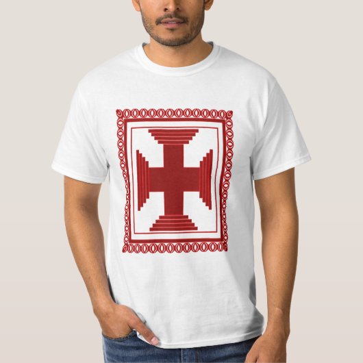 Rood omlijnd kruis T-shirt (Voorkant)
