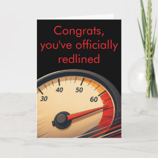 Rood omlijnde snelheidsmeter Grappig verjaardagson Kaart