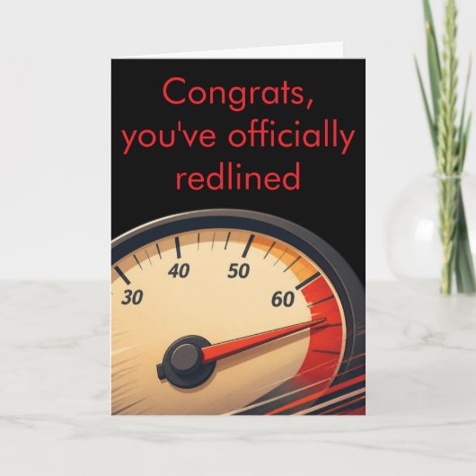 Rood omlijnde snelheidsmeter Grappig verjaardagson Kaart (Voorkant)
