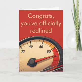 Rood omlijnde snelheidsmeter Grappig verjaardagson Kaart