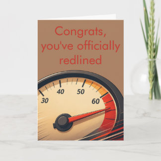 Rood omlijnde snelheidsmeter Grappig verjaardagson Kaart