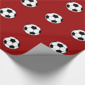 Rood omlooppapier voor voetbal Patroon Cadeaupapier (Hoek)