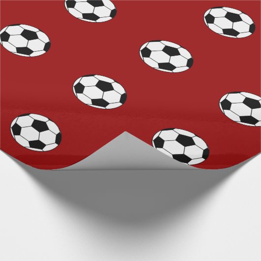 Rood omlooppapier voor voetbal Patroon Cadeaupapier (Hoek)