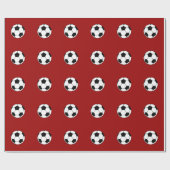 Rood omlooppapier voor voetbal Patroon Cadeaupapier (Vlak)