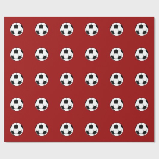 Rood omlooppapier voor voetbal Patroon Cadeaupapier (Vlak)