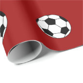 Rood omlooppapier voor voetbal Patroon Cadeaupapier (Rol Hoek)