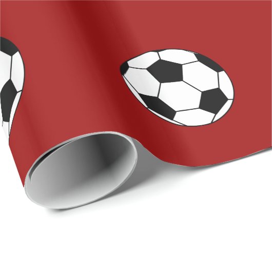 Rood omlooppapier voor voetbal Patroon Cadeaupapier (Rol Hoek)
