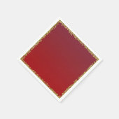 Rood ondergedompeld goud glitter glam sparkle part servet (Hoek)