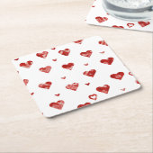 Rood Onderzetter met gladde harten (Schuin)