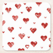 Rood Onderzetter met gladde harten (Voorkant)