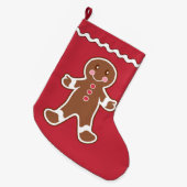 Rood ontbijtkoek grote kerstsok (Voorkant (Hangend))