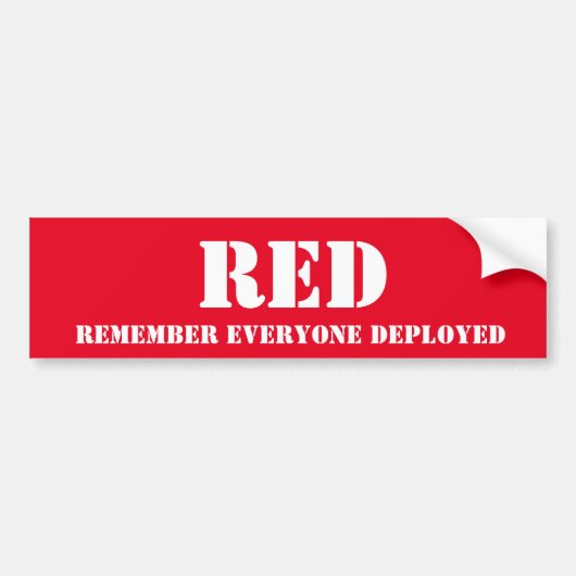 ROOD - Onthoud dat Iedereen is Ingezet Bumpersticker (Voorkant)