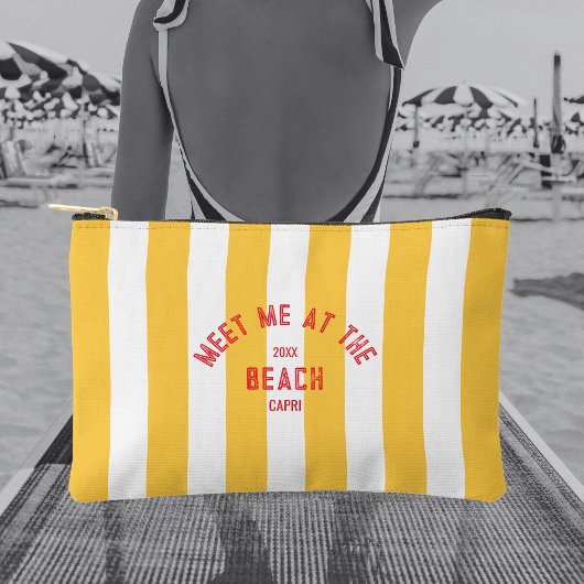 Rood Ontmoet Mij Op Het Strand Geel Cabana Stripe Etui
