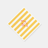 Rood Ontmoet Mij Op Het Strand Geel Cabana Stripe Servet (Hoek)