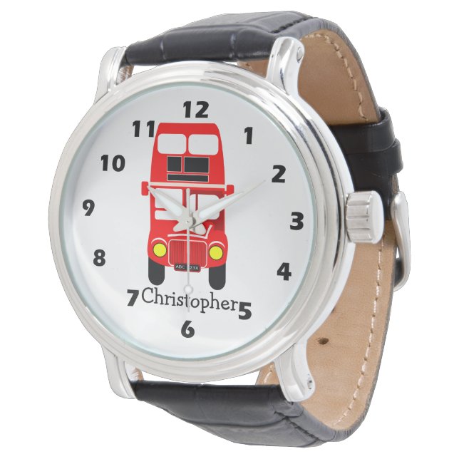 Rood ontwerp voor dubbeldekker horloge (Gekanteld)
