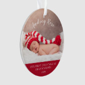 Rood | Onze eerste kerstgrootouders | Foto Baby Ornament (voorkant)