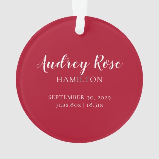 Rood | Onze eerste kerstgrootouders | Foto Baby Ornament (achterkant)