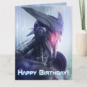 Rood-oog: Menacing Sci-Fi Dystopian Assasin Droid Kaart