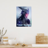 Rood-oog: Menacing Sci-Fi Dystopian Assasin Droid Poster (Keuken)