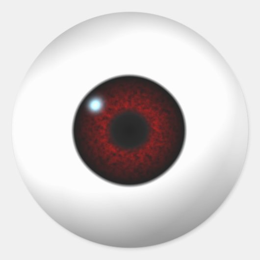 rood oog ronde sticker (Voorkant)