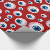 Rood oogbolpatroon cadeaupapier (Hoek)