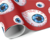 Rood oogbolpatroon cadeaupapier (Rol Hoek)