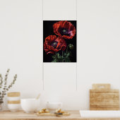 Rood Oosters Poppy Flowers Art Print Poster (Keuken)