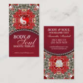 Rood Oosterse New age Yin Yang Visitekaartje (Voorkant / Achterkant)