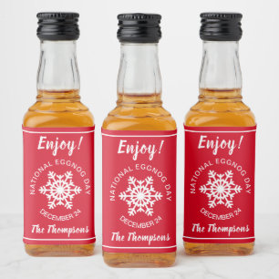 Rood op 24 december likeurfles etiket