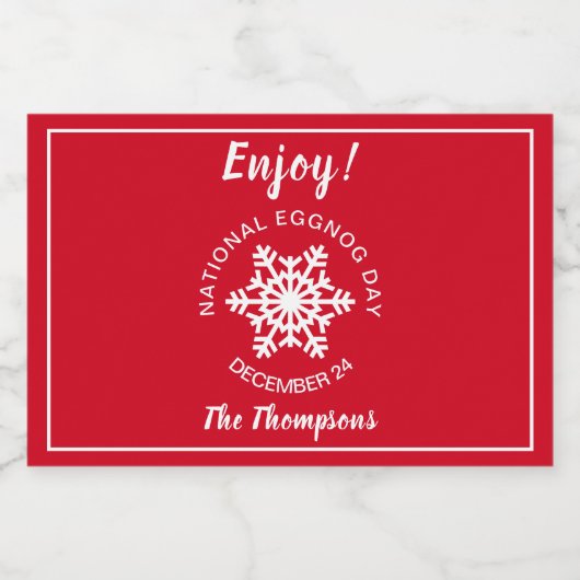 Rood op 24 december likeurfles etiket (Enkel label)