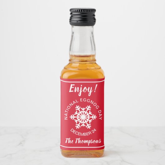 Rood op 24 december likeurfles etiket (Voorkant)