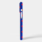 Rood op blauwe stippen patroonontwerp  Case-Mate iPhone case (Achterkant / Links)