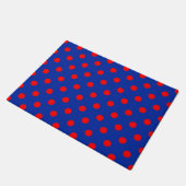 Rood op blauwe stippen patroonontwerp  deurmat (Schuin)