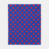 Rood op blauwe stippen patroonontwerp  fleece deken (Voorkant)