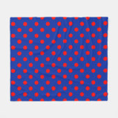 Rood op blauwe stippen patroonontwerp  fleece deken (Voorkant (Horizontaal))