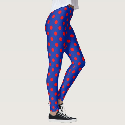 Rood op blauwe stippen patroonontwerp  leggings