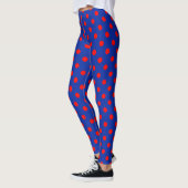 Rood op blauwe stippen patroonontwerp  leggings (Links)