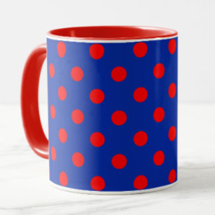 Rood op blauwe stippen patroonontwerp  mok
