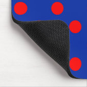 Rood op blauwe stippen patroonontwerp muismat (Hoek)