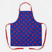 Rood op blauwe stippen patroonontwerp  schort (Voorkant)