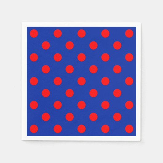 Rood op blauwe stippen Patroonontwerp Servet (Voorkant)