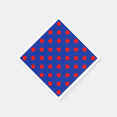 Rood op blauwe stippen Patroonontwerp Servet (Hoek)
