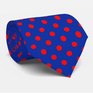 Rood op blauwe stippen patroonontwerp  stropdas